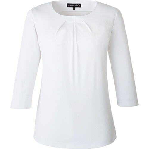 アンジョア　七分袖カットソー　ストレッチスムース　ホワイト　Ｌサイズ　０１１５０－４－Ｌ　１着1