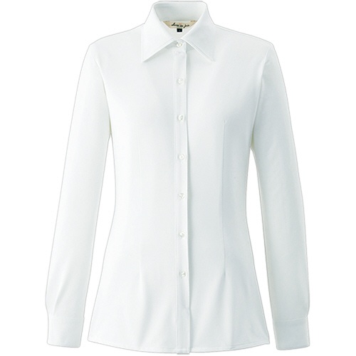 アンジョア　長袖シャツ　ブライトドットニット　ホワイト　１５号　０１２１５－４－１５　１着1