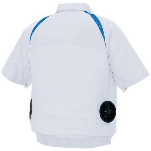 アイトス　半袖ブルゾン　空調服対応（男女兼用）エコワーカー　高密度ブロード　ネイビー　３Ｌ　ＡＺ－１７９８－００８－３Ｌ　１着2