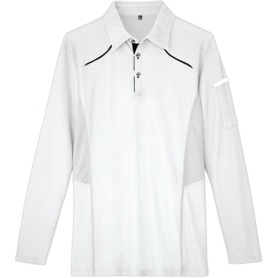 アイトス　ＴＵＬＴＥＸ（タルテックス）　長袖ポロシャツ（男女兼用）　ＷＩＮＣＯＯＬ　ホワイト　Ｍ　ＡＺ－５５１０４５－００１－Ｍ　１着