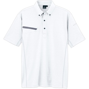アイトス　ＴＵＬＴＥＸ（タルテックス）　半袖ボタンダウンポロシャツ（男女兼用）　冷感プリント　二重編み裏プリントニット　ホワイト　ＳＳ　ＡＺ－５５１０４６－００１－ＳＳ　１着1