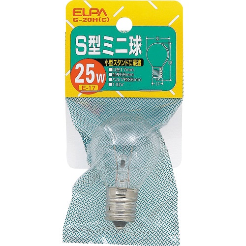 ＥＬＰＡ　Ｓ型ミニ２５Ｗ透明　Ｇ－２０Ｈ（Ｃ）　１個1