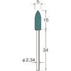 日本精密機械工作　リューター　軸付シリコンゴム砥石外径（ｍｍ）５粒度（＃）２５００　Ｒ１０２２　１袋（５本）