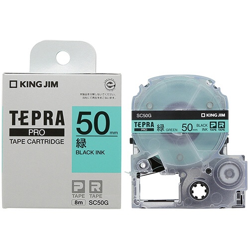キングジム　テプラ　ＰＲＯ　テープカートリッジ　パステル　５０ｍｍ　緑／黒文字　ＳＣ５０Ｇ　１個3