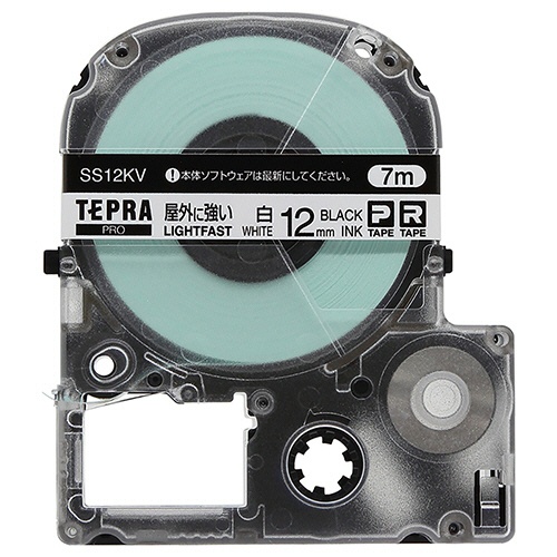 キングジム　テプラ　ＰＲＯ　テープカートリッジ　屋外に強いラベル　１２ｍｍ　白／黒文字　ＳＳ１２ＫＶ　１個1