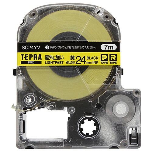 キングジム　テプラ　ＰＲＯ　テープカートリッジ　屋外に強いラベル　２４ｍｍ　黄／黒文字　ＳＣ２４ＹＶ　１個1