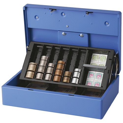 カール事務器　キャッシュボックス　Ａ５　Ｗ２７５×Ｄ１８０×Ｈ８６ｍｍ　ブルー　ＣＢ－８８００　１台2