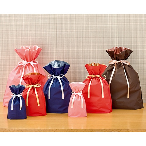 店研創意　ストア・エキスプレス　梨地リボン付ギフトバッグ　ピンク　２４ｃｍ　１パック（２０枚）3