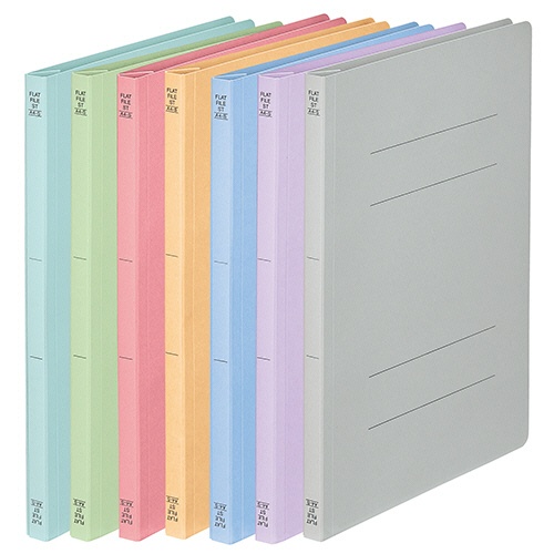 ＴＡＮＯＳＥＥ　フラットファイル（スタンダードカラー）　Ａ４タテ　１５０枚収容　背幅１８ｍｍ　７色アソートパック　１パック（７冊：各色１冊）1