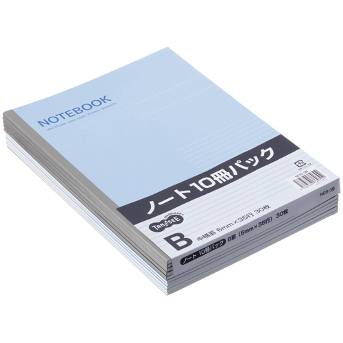 【クリックでお店のこの商品のページへ】TANOSEE ノートブック セミB5 B罫6mm 30枚 1パック(10冊) NOS-3B