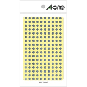 エーワン　カラーラベル　丸型　直径５ｍｍ　銀　０７０７２　１パック（１０８０片：１８０片×６シート）1