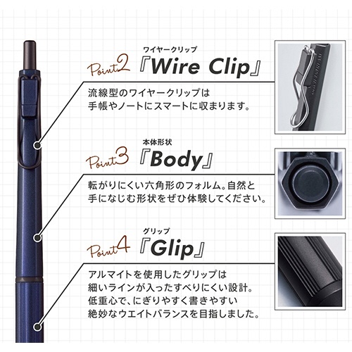 三菱鉛筆　油性ボールペン　ジェットストリーム　エッジ　０．２８ｍｍ　黒　（軸色：ネイビー）　ＳＸＮ１００３２８．９　１本3