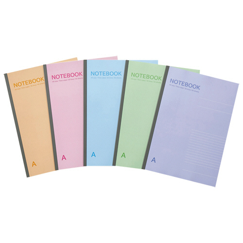 【たのめーる】TANOSEE ノートブック A4 A罫7mm 40枚 5色パック 