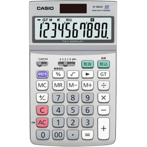 カシオ　グリーン購入法適合電卓　１０桁　ジャストタイプ　ＪＦ－１００ＧＴ－Ｎ　１台1