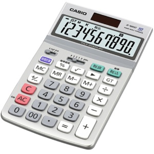 カシオ　グリーン購入法適合電卓　１０桁　ジャストタイプ　ＪＦ－１００ＧＴ－Ｎ　１台2