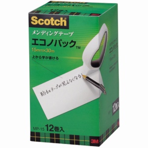 ３Ｍ　スコッチ　メンディングテープ　エコノパック　大巻　１５ｍｍ×３０ｍ　紙箱入　業務用パック　ＭＰ－１５　１パック（１２巻）1