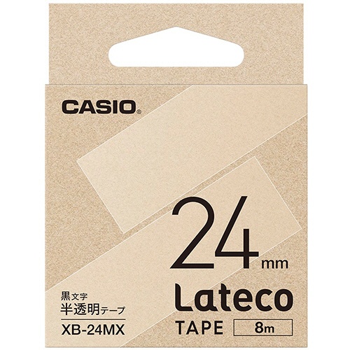 カシオ　ラテコ　詰替用テープ　２４ｍｍ×８ｍ　半透明／黒文字　ＸＢ－２４ＭＸ　１個1