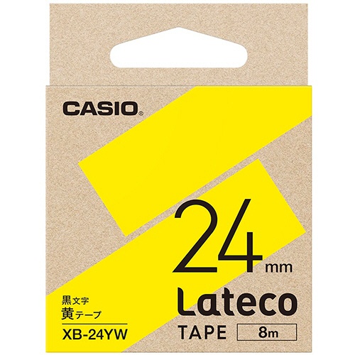 カシオ　ラテコ　詰替用テープ　２４ｍｍ×８ｍ　黄／黒文字　ＸＢ－２４ＹＷ　１個1