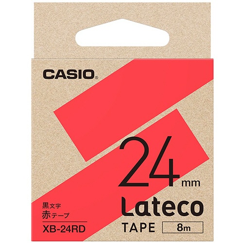 カシオ　ラテコ　詰替用テープ　２４ｍｍ×８ｍ　赤／黒文字　ＸＢ－２４ＲＤ　１個1