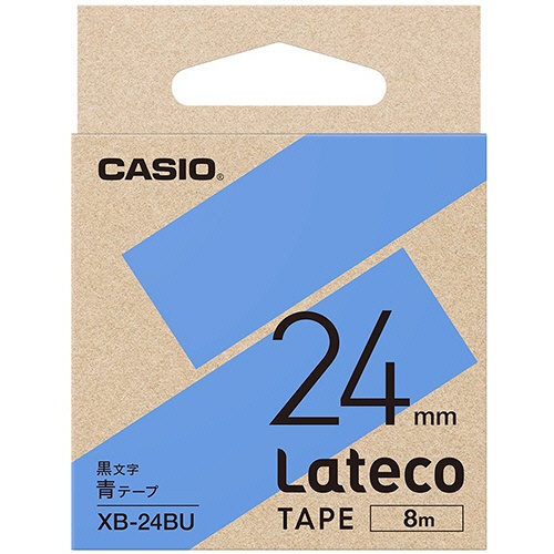 カシオ　ラテコ　詰替用テープ　２４ｍｍ×８ｍ　青／黒文字　ＸＢ－２４ＢＵ　１個1