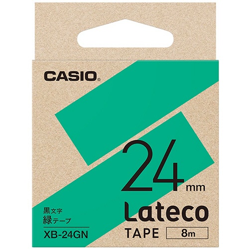 カシオ　ラテコ　詰替用テープ　２４ｍｍ×８ｍ　緑／黒文字　ＸＢ－２４ＧＮ　１個1