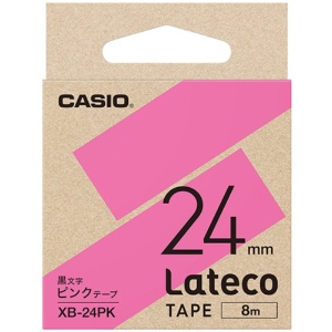 カシオ　ラテコ　詰替用テープ　２４ｍｍ×８ｍ　ピンク／黒文字　ＸＢ－２４ＰＫ　１個1