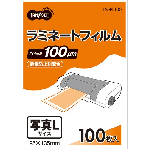 ＴＡＮＯＳＥＥ　ラミネートフィルム　写真Ｌサイズ　グロスタイプ（つや有り）　１００μ　１パック（１００枚）1