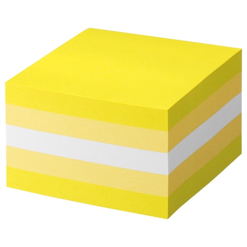 ＴＡＮＯＳＥＥ　ふせん　カラーブロック　７５×７５ｍｍ　パステルイエロー　１冊1