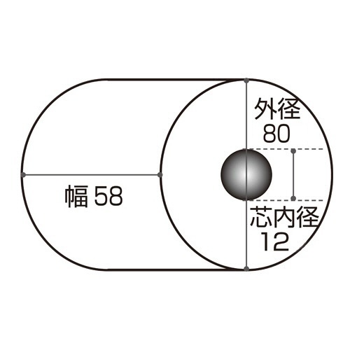 小林　カラーサーマルロール紙　ノーマル保存　幅５８×直径８０ｍｍ×長さ約６３ｍ　厚み約０．０７５ｍｍ　芯内径１２ｍｍ　緑　２３－４００５００－０８　１箱（８巻）3