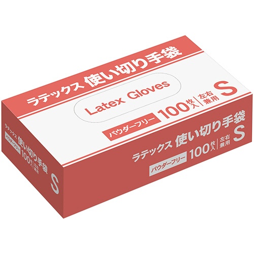 ラテックス手袋　パウダーフリー　Ｓ　１パック（１００枚）1