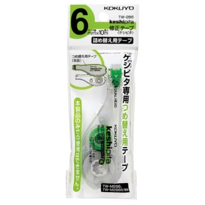 コクヨ　修正テープ（ケシピタ）　詰め替え用テープ　６ｍｍ幅×１０ｍ　緑　ＴＷ－２８６　１個2