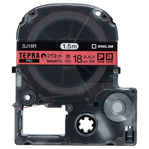 キングジム　テプラ　ＰＲＯ　テープカートリッジ　マグネットテープ　１８ｍｍ　赤／黒文字　ＳＪ１８Ｒ　１個1