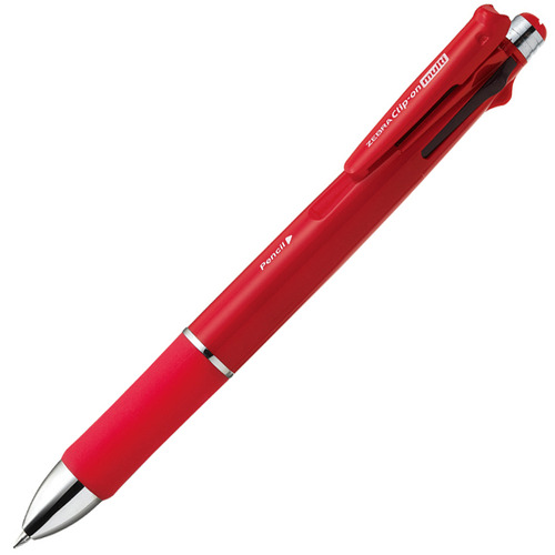 【クリックで詳細表示】ゼブラ 多機能ペン クリップ-オン マルチ 1000S (軸色 赤) B4SA3-R 1本 B4SA3-R