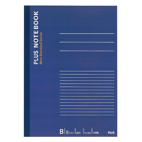 【クリックで詳細表示】プラス ノートブック セミB5 B罫6mm 100枚 ネイビー NO-010BS 1冊 NO-010BS