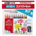 三菱鉛筆 ユニ ウォーターカラー ぬり絵用コンパクトセット 第3章ネイチャートーン12色 UWCNCS12C3 1パック