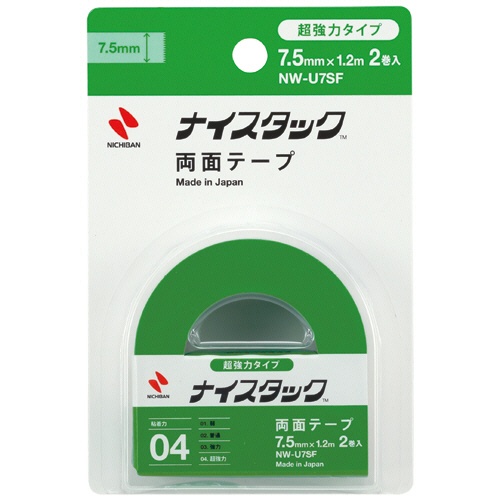 ニチバン　ナイスタック　両面テープ　超強力タイプ　小巻　７．５ｍｍ×１．２ｍ　ＮＷ－Ｕ７ＳＦ　１パック（２巻）1