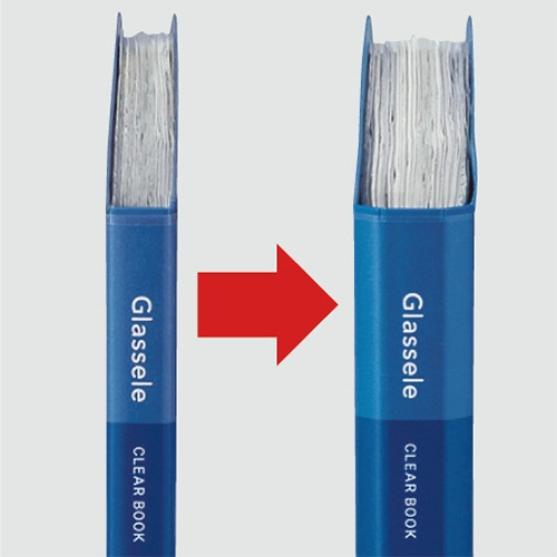 コクヨ　クリヤーブック（Ｇｌａｓｓｅｌｅ）　固定式・背ポケット　Ａ５タテ　２０ポケット　背幅１１－２３ｍｍ　ブルー　ラ－ＧＬＢ２２Ｂ　１冊2