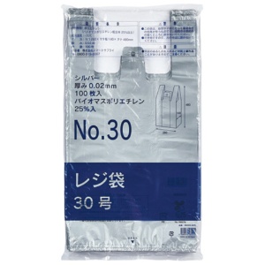 スマートサプライ　レジ袋（シルバー）　３０号　ＲＢ３０Ｓ－Ｂ２５　１パック（１００枚）2