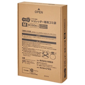 ＴＡＮＯＳＥＥ　シュレッダー専用ゴミ袋　Ｍ　８０Ｌ　１パック（１００枚）1
