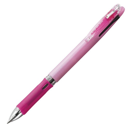 ゼブラ　３色油性ボールペン　クリップ－オン　スリム３Ｃ　０．７ｍｍ　（軸色：パステルピンク）　Ｂ３Ａ５－ＷＰ　１本1