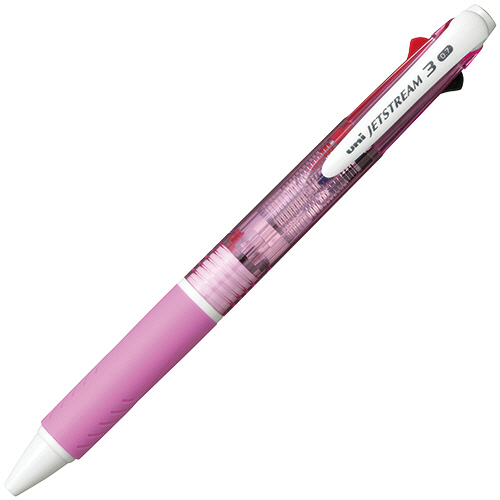【クリックで詳細表示】三菱鉛筆 ジェットストリーム 3色ボールペン 0.7mm (軸色：ピンク) SXE340007.13 1本 SXE340007.13