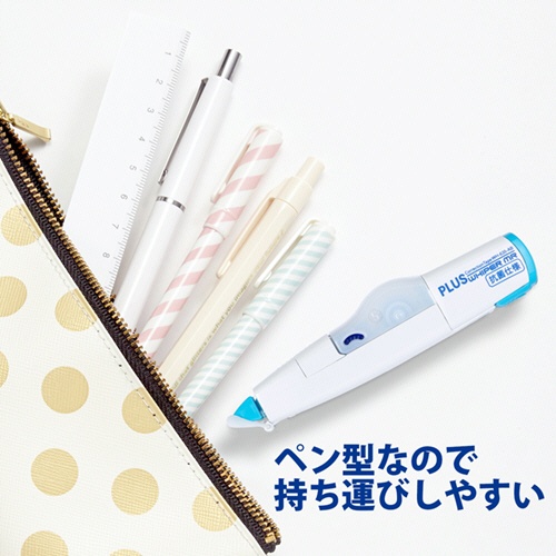 プラス　修正テープ　ホワイパーミニローラー　抗菌仕様　本体　５ｍｍ幅×６ｍ　ホワイト／ブルー　ＷＨ－６３５－ＡＢ　１個8