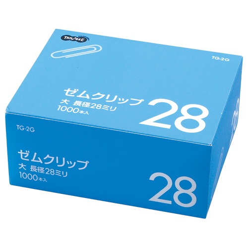 ＴＡＮＯＳＥＥ　ゼムクリップ　大　２８ｍｍ　シルバー　業務用パック　１箱（１０００本）1