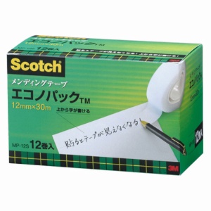 ３Ｍ　スコッチ　メンディングテープ　エコノパック　小巻　１２ｍｍ×３０ｍ　紙箱入　業務用パック　ＭＰ－１２Ｓ　１パック（１２巻）1