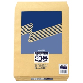 ピース　Ｒ４０再生紙クラフト封筒　角２０　８５ｇ／ｍ2　７９０　１パック（１００枚）