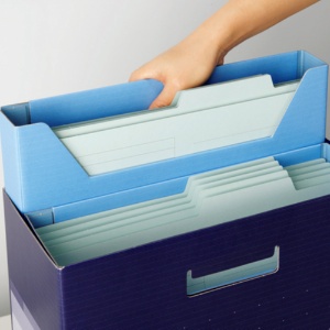プラス　デジャヴカラーズシリーズ　ボックスファイル　スリム　Ａ４ヨコ　背幅５０ｍｍ　スカイブルー　ＦＬ－０２２ＢＦＳＢ　１冊2