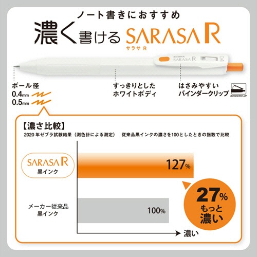ゼブラ　ジェルボールペン　サラサＲ　０．５ｍｍ　黒　（軸色：黒）　ＪＪ２９－Ｒ１－ＢＫ１　１本3
