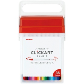 ゼブラ　ノック式水性カラーペン　クリッカート　３６色セット　ＷＹＳＳ２２－３６Ｃ－Ｎ　１パック