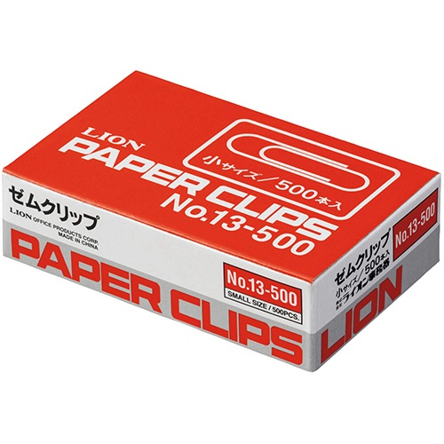 ライオン事務器　ゼムクリップ　小　２３ｍｍ　Ｎｏ．１３－５００　１箱（５００本）1