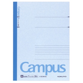 コクヨ　キャンパスノート（カラー表紙）　セミＢ５　Ａ罫　３０枚　青　ノ－３ＣＡＮ－Ｂ　１冊